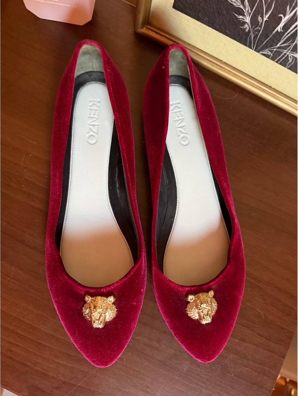 Kenzo Red Velvet Tiger Flats | Size 39 (8.5 US)